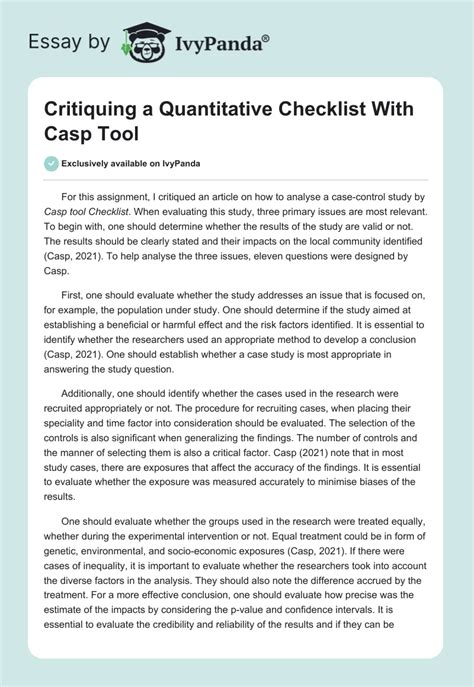 quantitative casp checklist tool